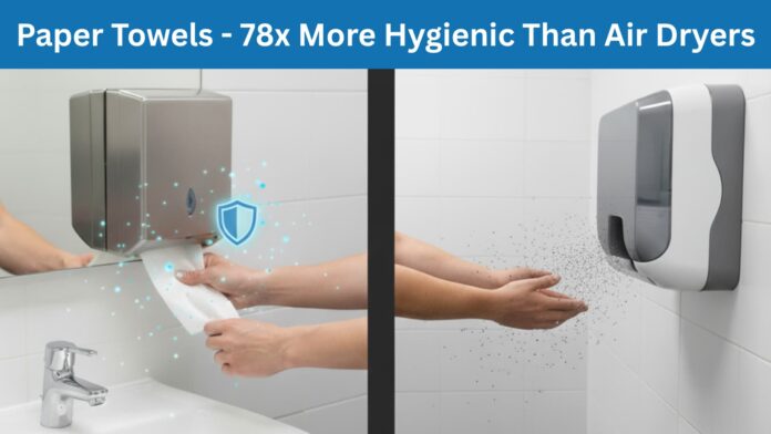 Paper Towels-78x More Hygienic Than Air Dryers